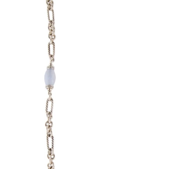 DAVID YURMAN CHALCEDONY & DIAMOND 1.45 CTW FIGARO CHAIN NECKLACE - Picture 3 of 10